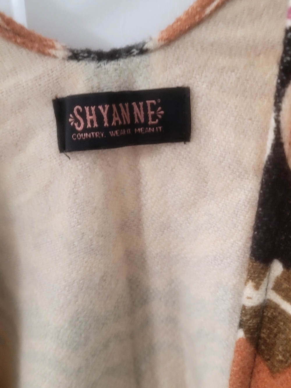 Shyanne Black Floral Fringe Cape with Cream Trim - Picture 2 of 3